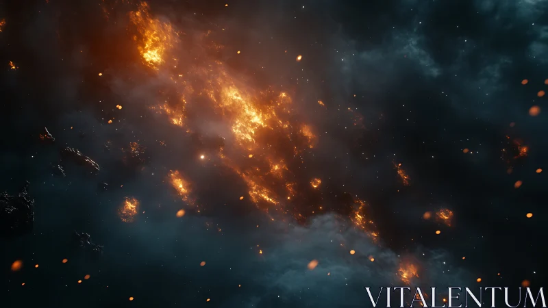 Cosmic Fire: Where Stars Ignite the Void.