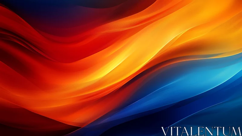 Radiant flame and tide ribbons in flowing digital abstraction.