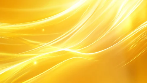 Radiant golden abstract waves with glowing light effects.