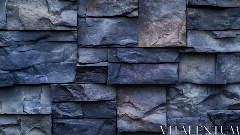 Dark slate stone wall texture in modern architectural style.