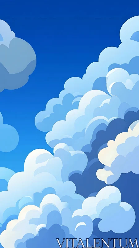 Soft rolling clouds drifting across a bright blue sky.