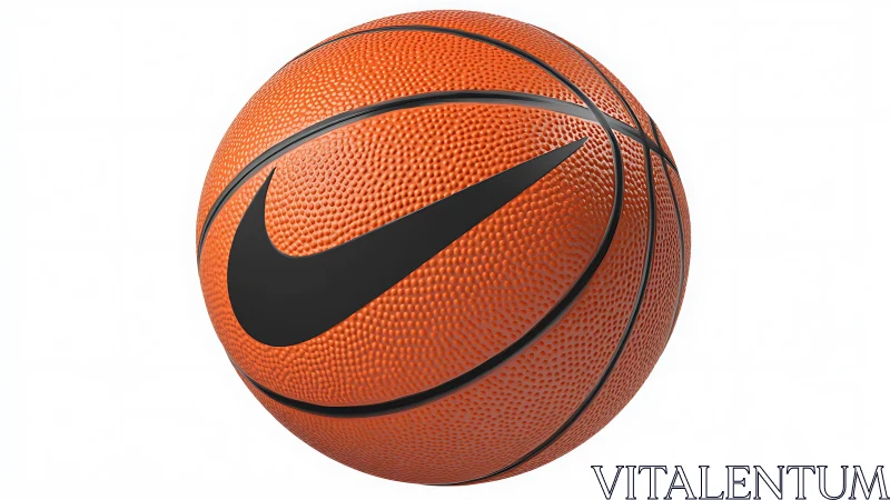 Rendered orange basketball shows branded surface detailing