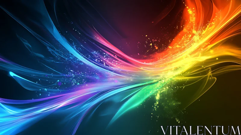 Spectrum energy waves in dynamic abstract light trail design.