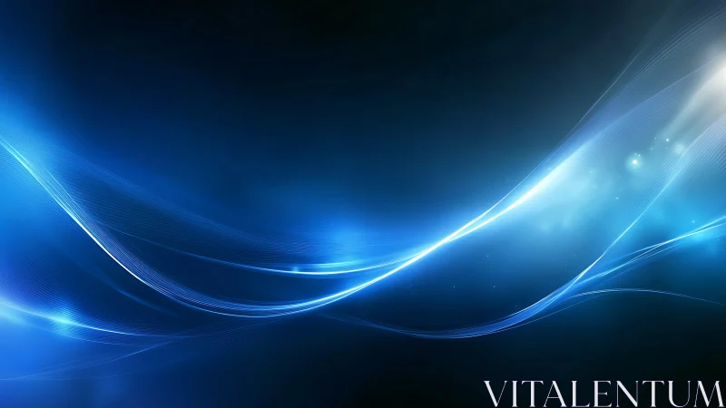 Digital blue light waves in dynamic flowing abstract composition.