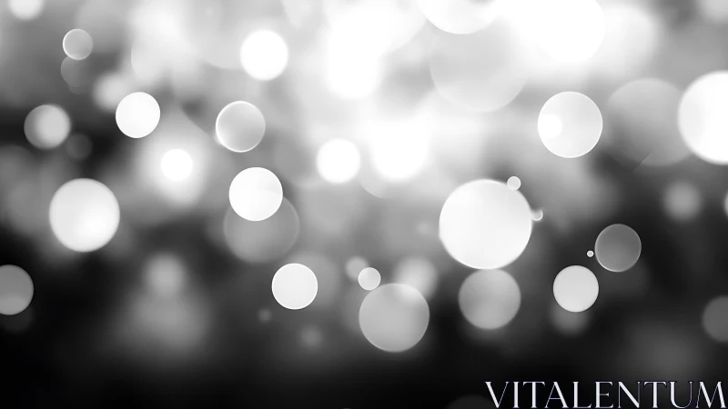 Monochrome defocused bokeh orbs in shallow depth of field