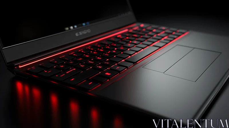 Keyboard embers glow as a stealthy gaming laptop awakens