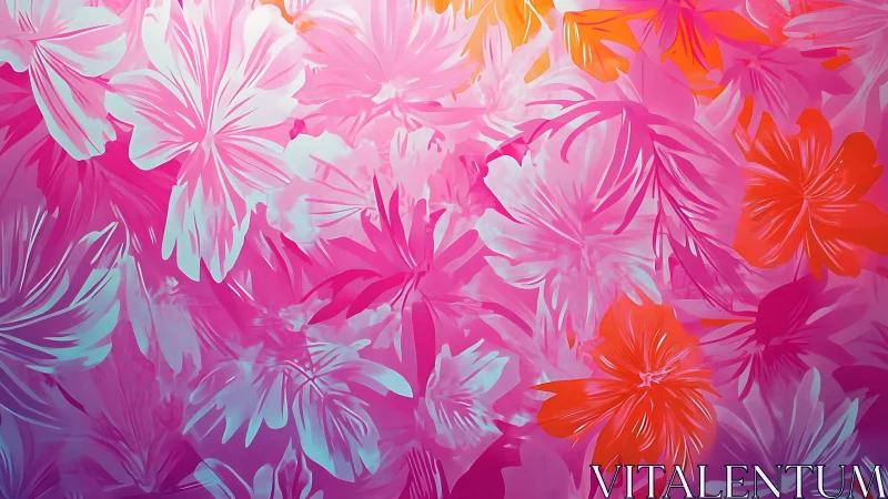 Vibrant Floral Abstraction: Layered Digital Botanical Composition.