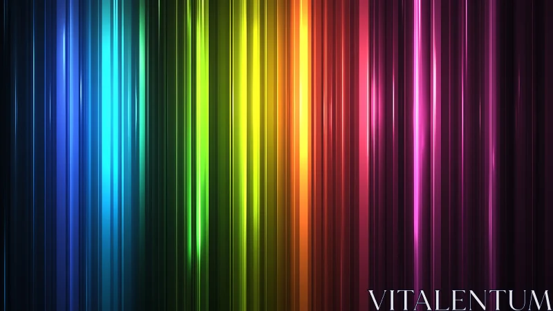 Vertical chromatic light bands form a radiant spectral gradient