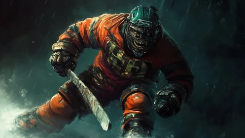 Razor grin enforcer storms the ice in nightmare overtime.