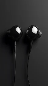 Black In-Ear Earbuds with White Accents.