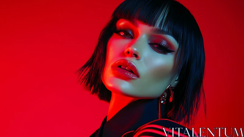 Bold neon portrait glowing with confident modern style.