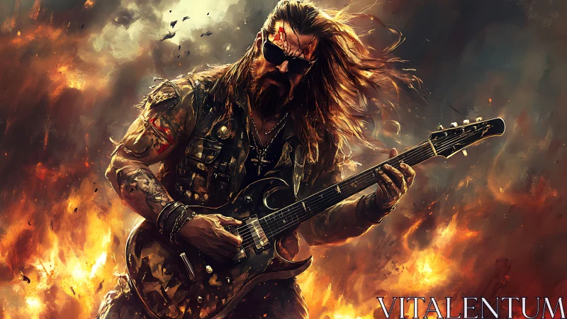 Firelit rock guitarist unleashes bold energy and wild sound