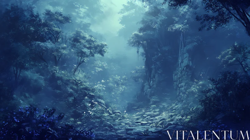 Misty Canyon Reveals Hidden Pathways Through Ancient Forest.