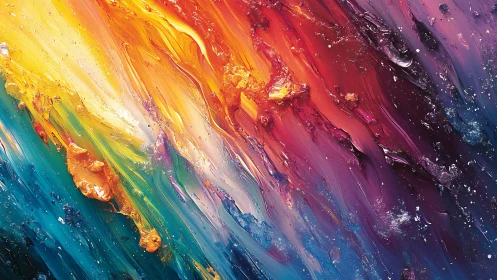 Prismatic tides of molten color carve a cosmic horizon.