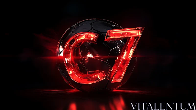 Neon C7 curves around a shadowed chrome football core