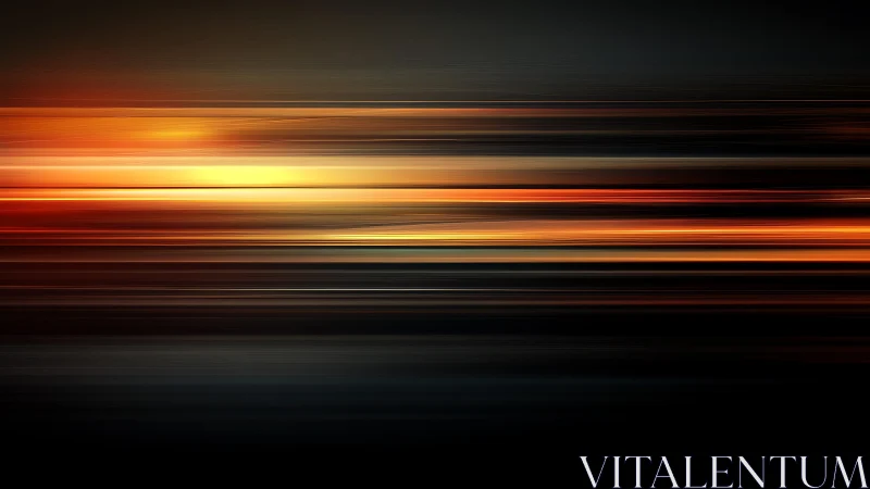 Abstract horizontal light streaks in warm tones digital art.