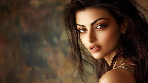 Portrait shows digitally rendered woman in soft side lighting