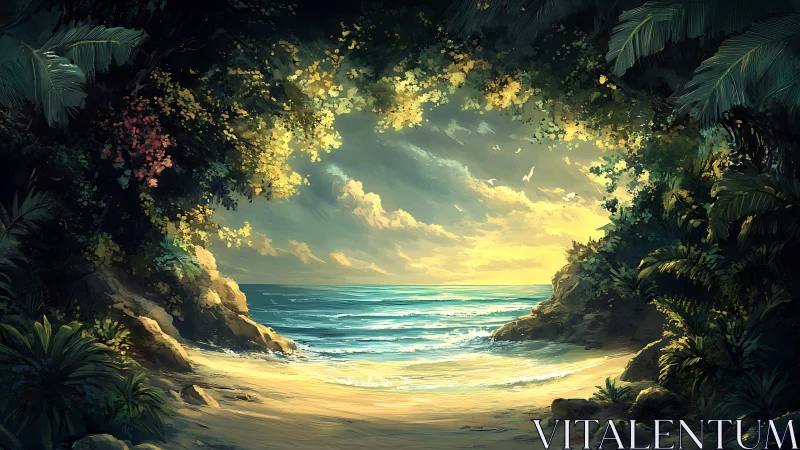 Golden Gateway to Paradise: Where Forest Meets Celestial Sea.