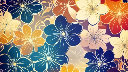 Radiant blooms dance through prismatic light in this botanical explosion.