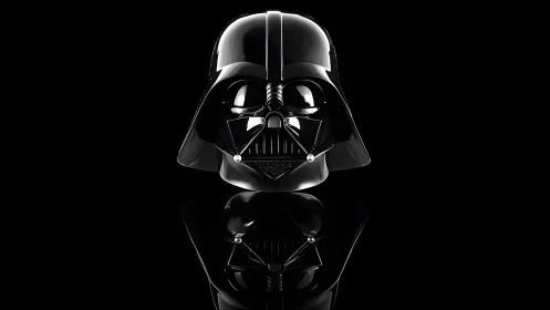 Darth Vader Helmet Portrait in Dramatic Black Studio Style.