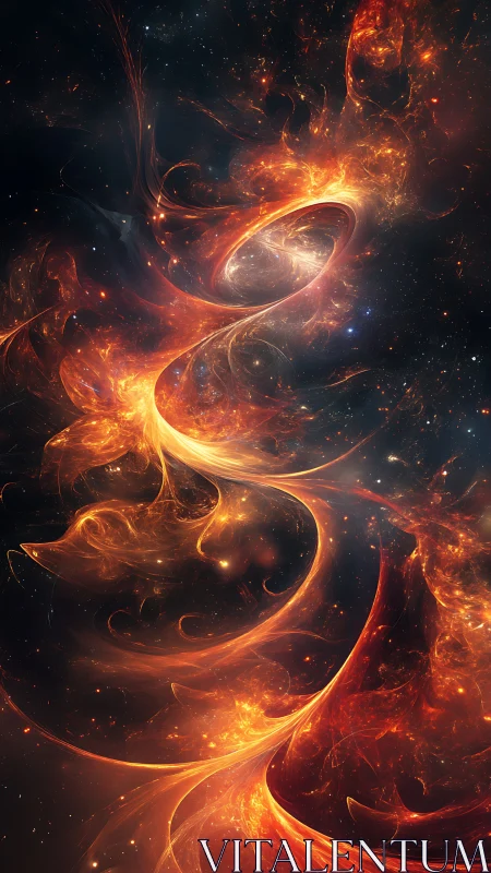 Stellar plasma vortex swirling through deep cosmic void.