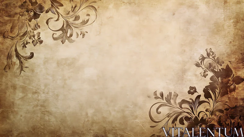 Floral ornamental border on aged parchment style background.