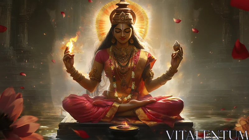 Divine goddess avatar rendered in high detail digital painting