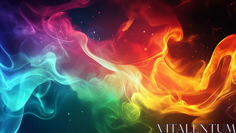 Chromatic Smoke Rivers Dancing Across a Cosmic Nightfall.