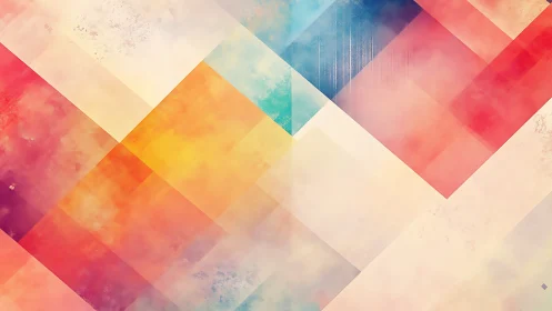 Geometric pastel gradient squares overlap in diagonal composition