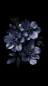 Midnight Blooms Dance Against Velvet Darkness in Moody Splendor