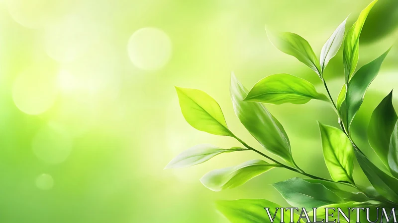 Sunlit green foliage against soft bokeh backdrop.