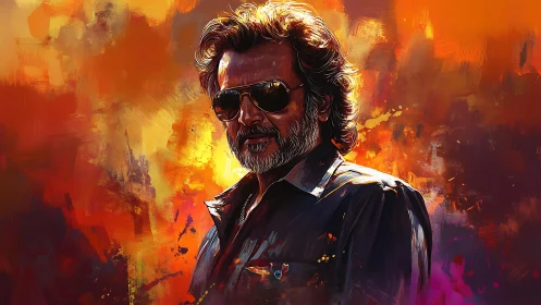 Portrait of a middle‑aged man in sunglasses against warm backdrop