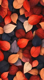 Digital painting of layered autumn foliage with warm palette.