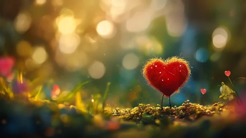 Luminous Heart Emerging from Golden Ground.