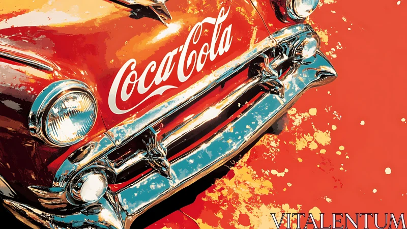 Retro red Coca Cola cruiser with bold chrome shine.