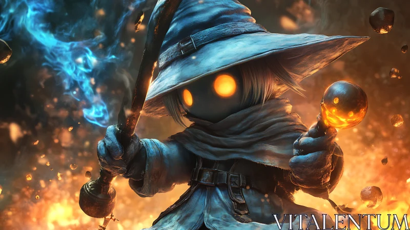 Arcane mage character channels dual elemental orb magic