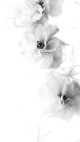Ethereal White Flowers with Graceful Petals and Fine Stamens.
