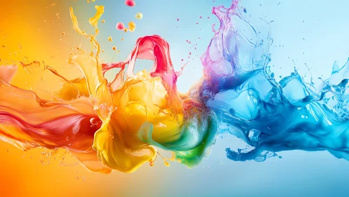 Contrasting liquid color plumes intersect across a split field