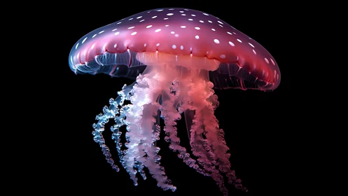 Spotted jellyfish rendered in high-contrast digital profile.