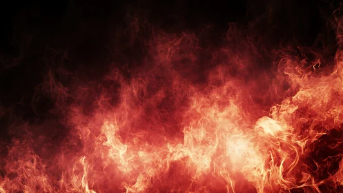 Intense fire composition with gradient flame patterns.