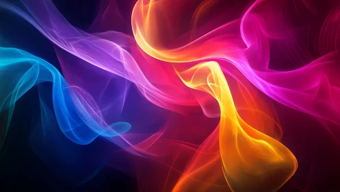 Vibrant light waves flow in a dynamic, abstract color dance