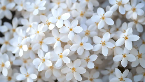 Celestial Petals Dance: Pure White Blossoms Float in Luminous Clusters