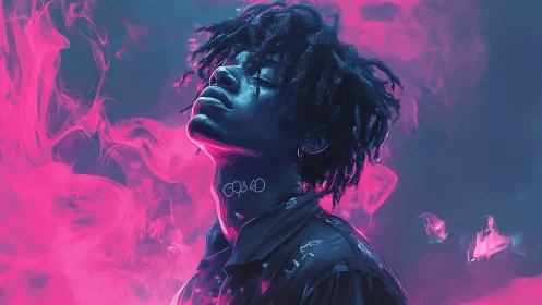 Dreamy neon portrait celebrates quiet strength in color