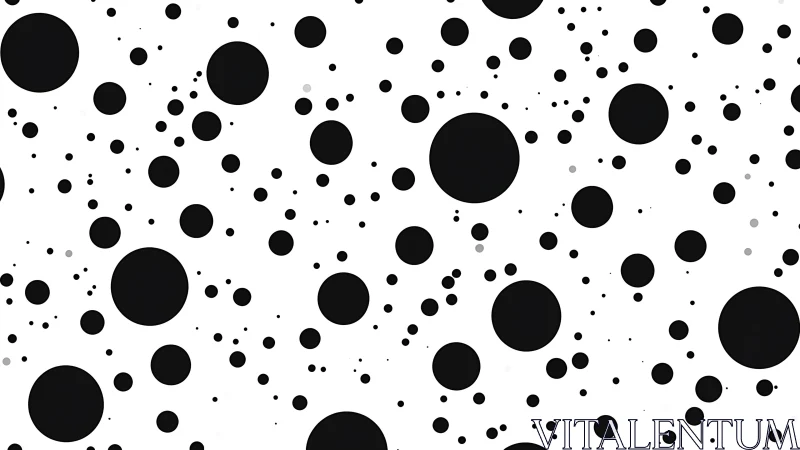 High-contrast polka dot pattern with randomized circular distributions