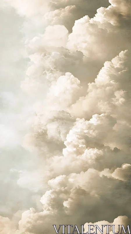 Vertical cumulonimbus cloud wall with soft atmospheric diffusion