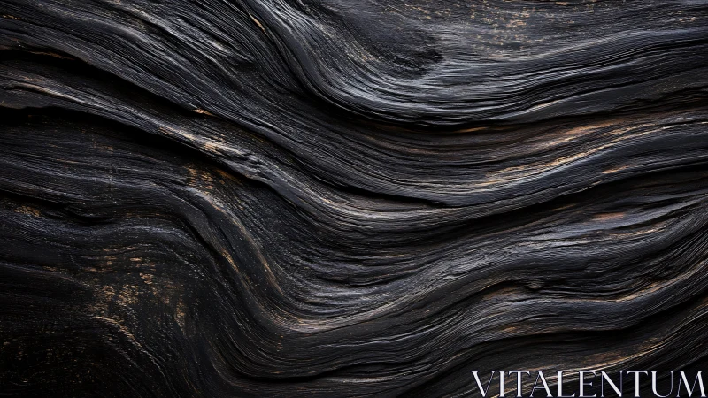 Burnt wood grain closeup with flowing charred textures.