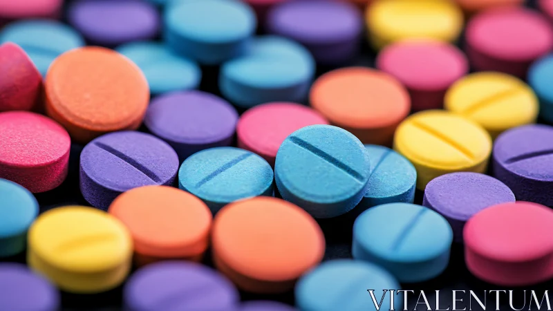 Chromatic tablet parade in tightly packed candy circles.