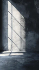 Silent window geometry carving light into concrete hush.