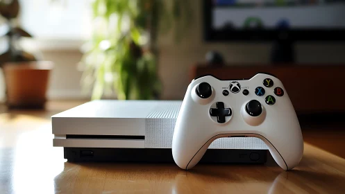 Xbox One S Gaming Console with Controller Display.