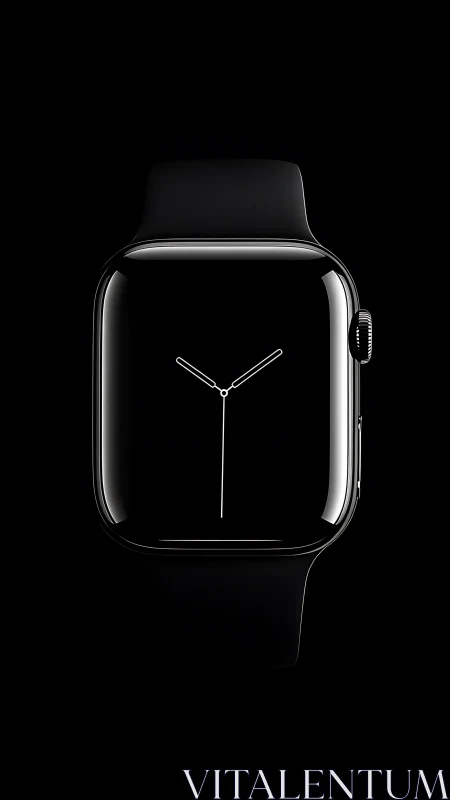 Minimalist black smartwatch with edge-lit glass and analog dial